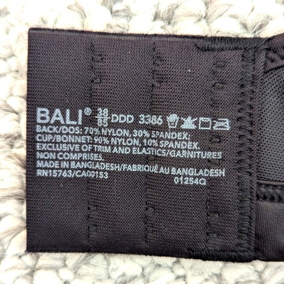 NWT Bali Women's (38DDD) Black Lace Minimizer Convertible Bra With Underwire - Picture 12 of 16